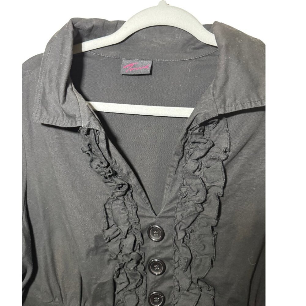 Torrid Short Sleeve Blouse Half Button black size 20-24 - Picture 3 of 4
